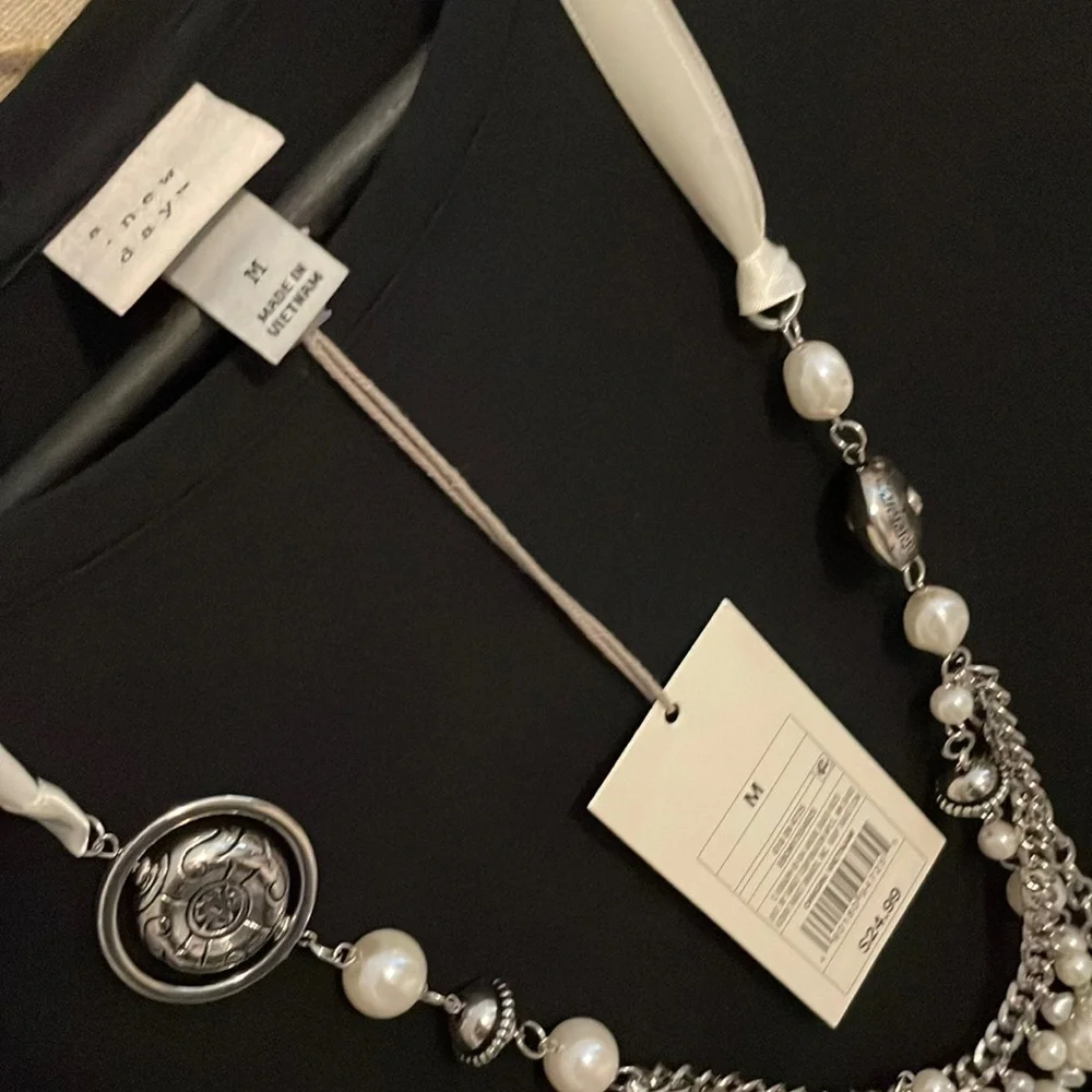 🎁3/$18🎁NWT Outfit:NWT necklace & NWT A New Day size M dress - Picture 4 of 8
